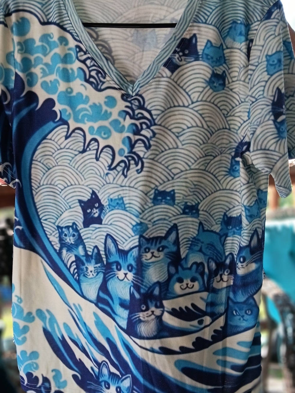 Target Blue Multi Cat Wave Short Sleeve Tee